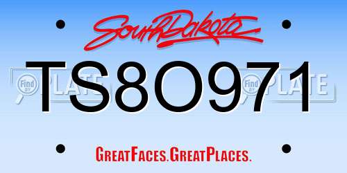 TS8O971 South Dakota License Plate
