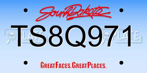 TS8Q971 South Dakota License Plate