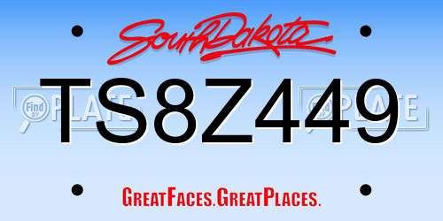 TS8Z449 South Dakota License Plate