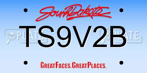TS9V2B South Dakota License Plate