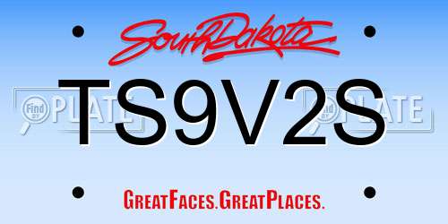 TS9V2S South Dakota License Plate