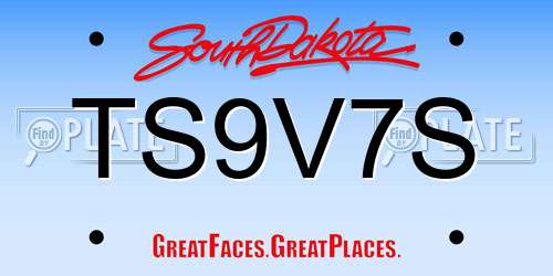 TS9V7S South Dakota License Plate