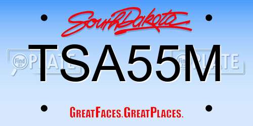TSA55M South Dakota License Plate
