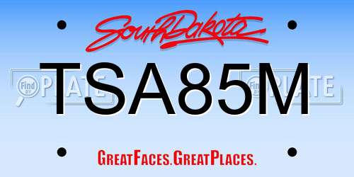TSA85M South Dakota License Plate