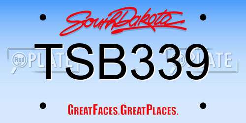 TSB339 South Dakota License Plate