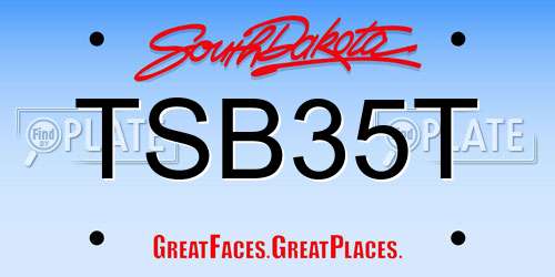TSB35T South Dakota License Plate