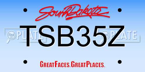 TSB35Z South Dakota License Plate
