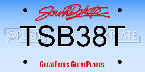TSB38T South Dakota License Plate