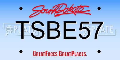 TSBE57 South Dakota License Plate