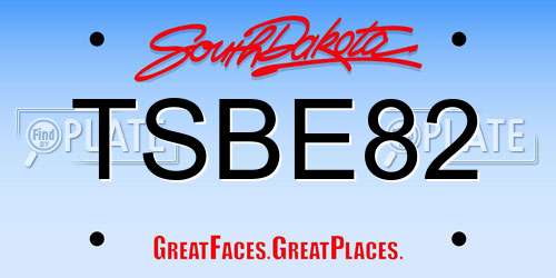 TSBE82 South Dakota License Plate