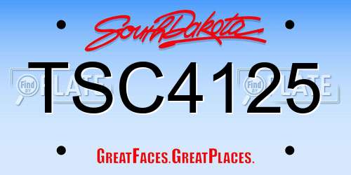 TSC4125 South Dakota License Plate