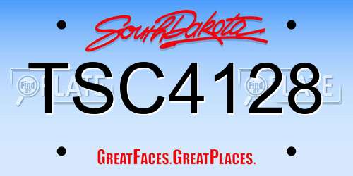 TSC4128 South Dakota License Plate
