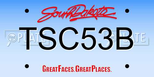TSC53B South Dakota License Plate