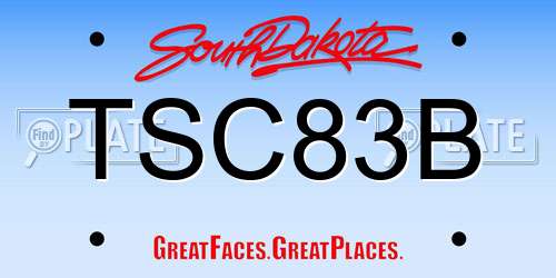 TSC83B South Dakota License Plate