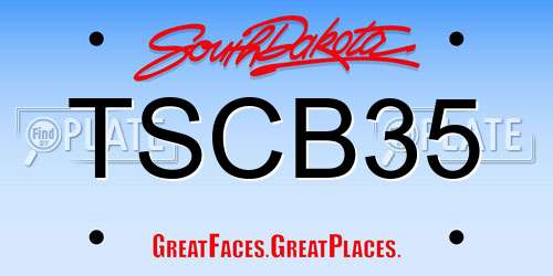 TSCB35 South Dakota License Plate