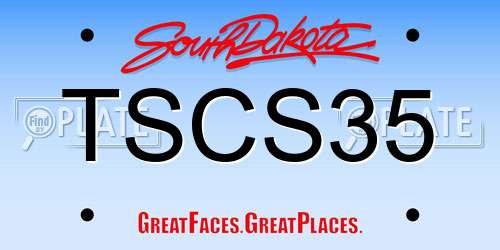 TSCS35 South Dakota License Plate