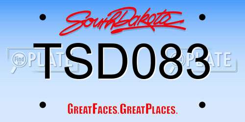 TSD083 South Dakota License Plate