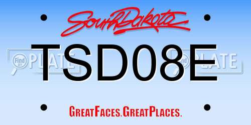 TSD08E South Dakota License Plate