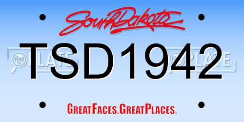 TSD1942 South Dakota License Plate