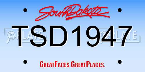 TSD1947 South Dakota License Plate
