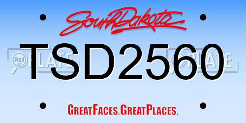 TSD2560 South Dakota License Plate