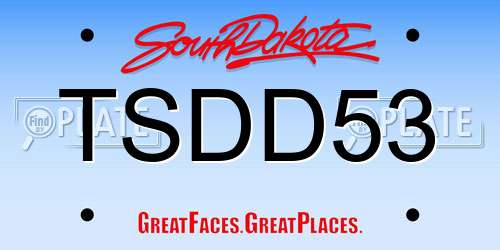 TSDD53 South Dakota License Plate