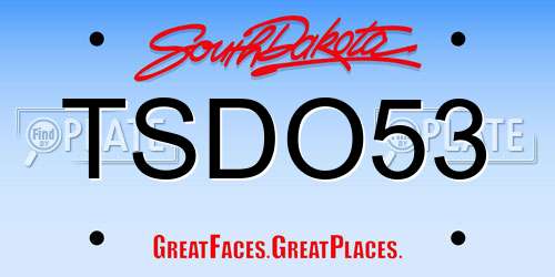 TSDO53 South Dakota License Plate