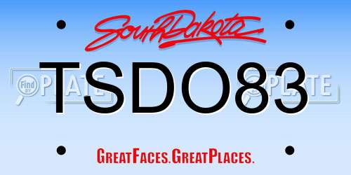 TSDO83 South Dakota License Plate