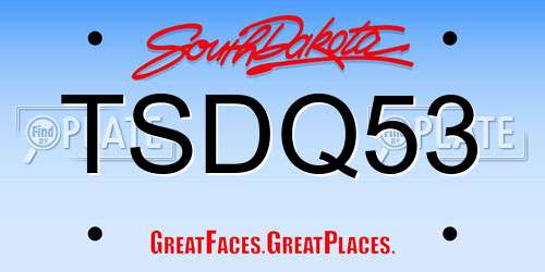 TSDQ53 South Dakota License Plate