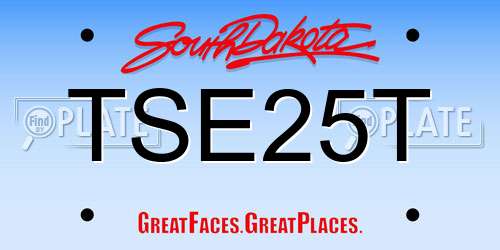 TSE25T South Dakota License Plate
