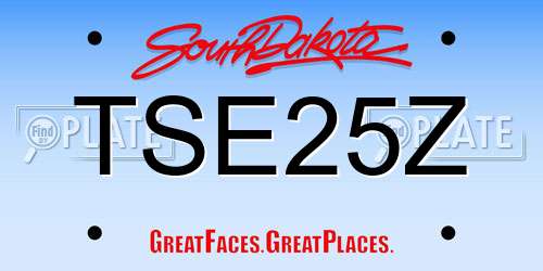 TSE25Z South Dakota License Plate