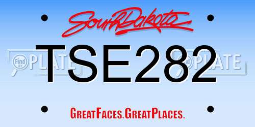 TSE282 South Dakota License Plate