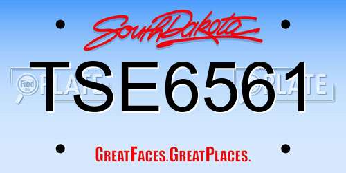 TSE6561 South Dakota License Plate