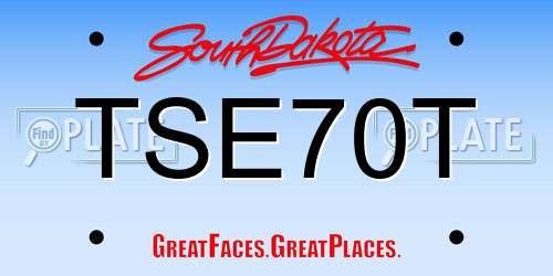 TSE70T South Dakota License Plate
