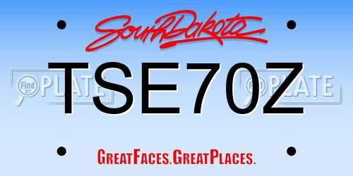 TSE70Z South Dakota License Plate