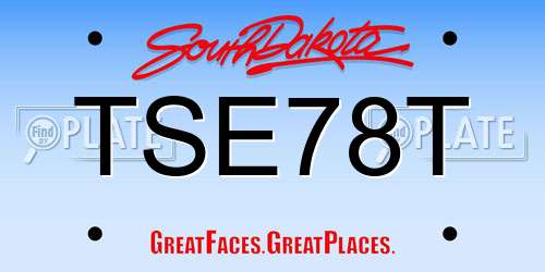 TSE78T South Dakota License Plate