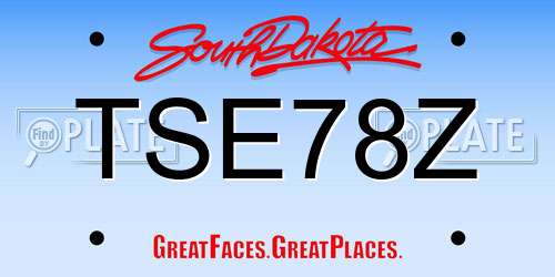 TSE78Z South Dakota License Plate