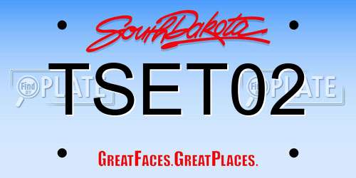 TSET02 South Dakota License Plate