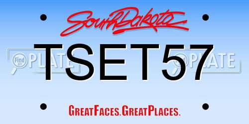 TSET57 South Dakota License Plate