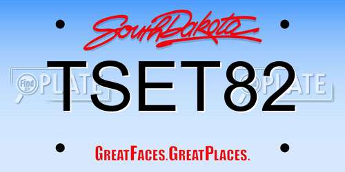 TSET82 South Dakota License Plate