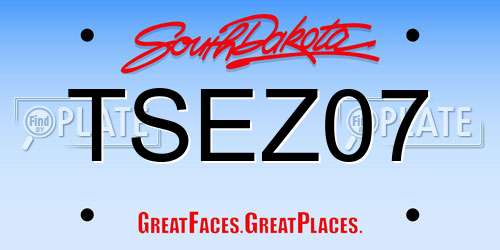 TSEZ07 South Dakota License Plate