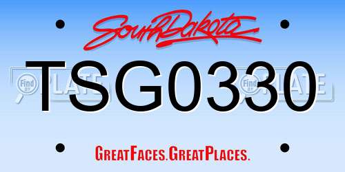TSG0330 South Dakota License Plate