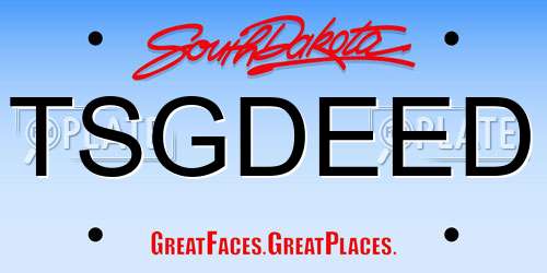 TSGDEED South Dakota License Plate
