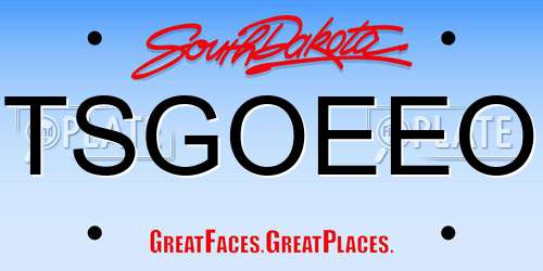 TSGOEEO South Dakota License Plate