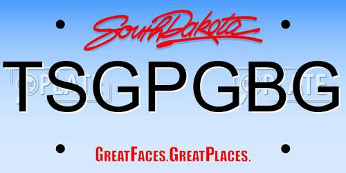 TSGPGBG South Dakota License Plate