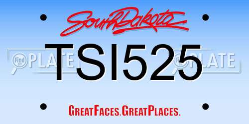 TSI525 South Dakota License Plate