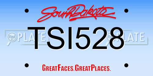 TSI528 South Dakota License Plate