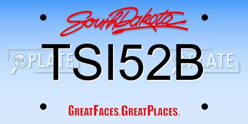 TSI52B South Dakota License Plate