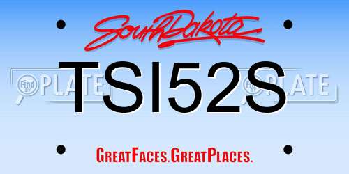 TSI52S South Dakota License Plate