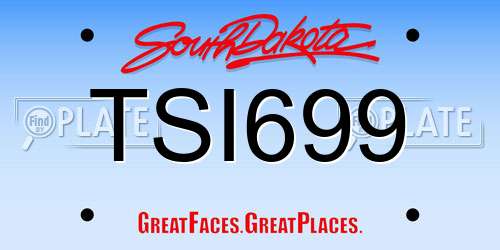 TSI699 South Dakota License Plate
